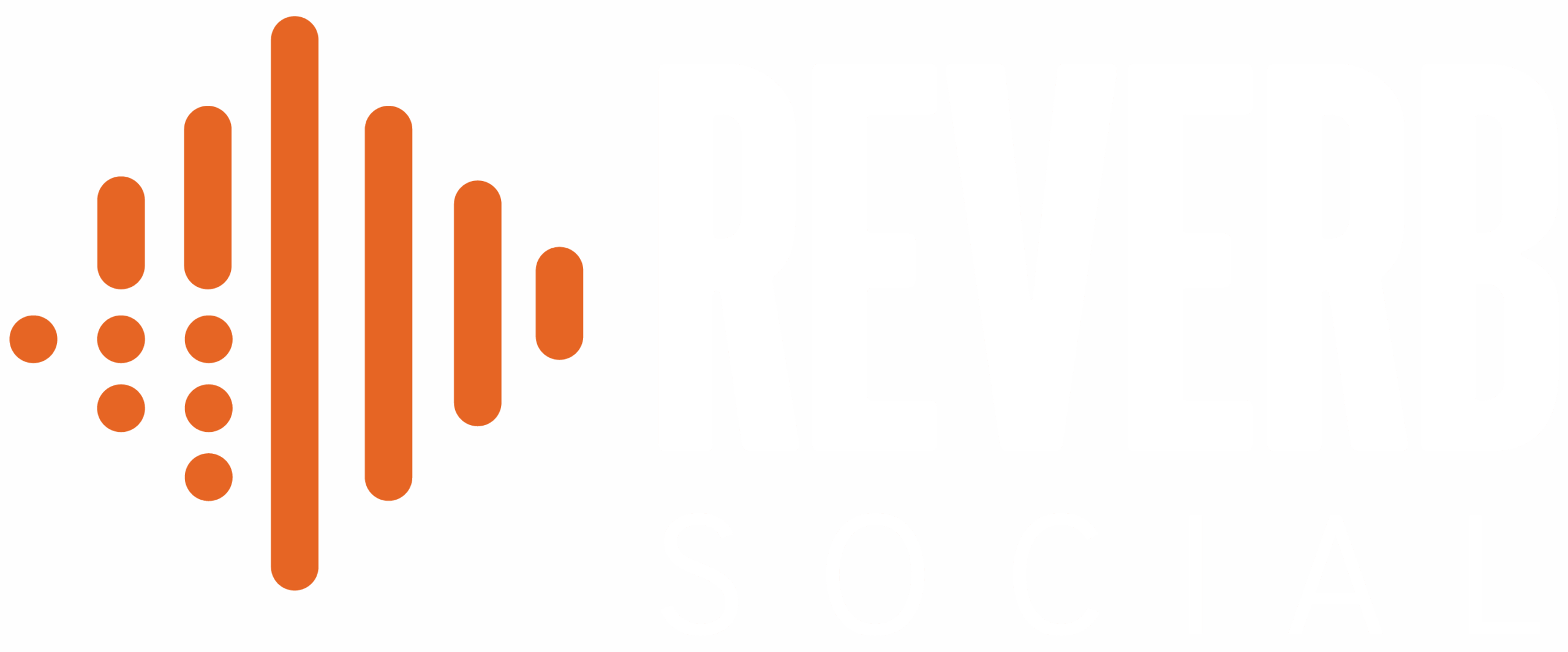 An orange abstract logo with vertical bars and dots, resembling a sound wave or equalizer, is on the left; faint, partially visible white text is on the right against a transparent background. An orange abstract logo with vertical bars and dots, resembling a sound wave or equalizer, is on the left; faint, partially visible white text is on the right against a transparent background.
